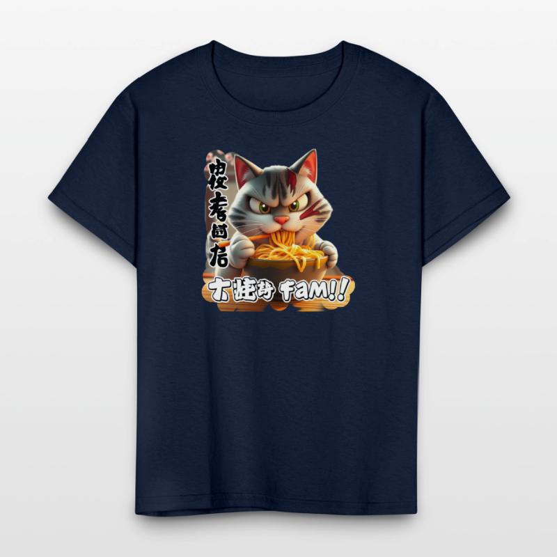 Angry Cat Eating Spicy Ramen Design