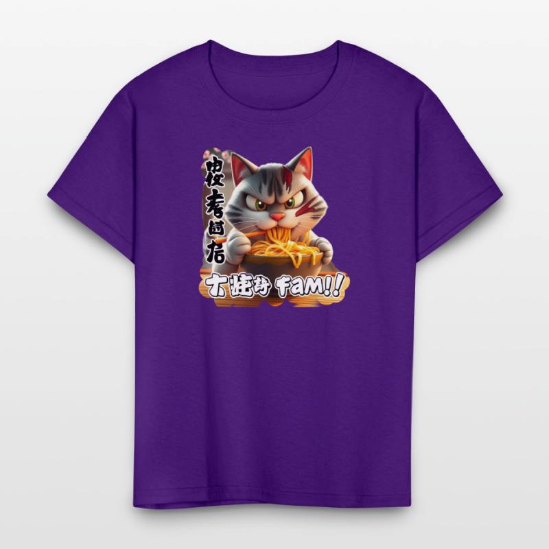 Angry Cat Eating Spicy Ramen Design