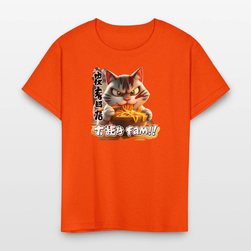Angry Cat Eating Spicy Ramen Design