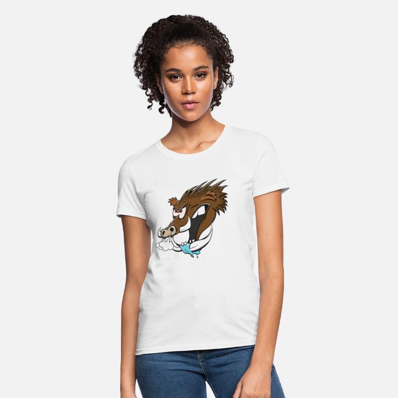 Angry Wild Hog Cartoon Boar Funny Animal Pig Head