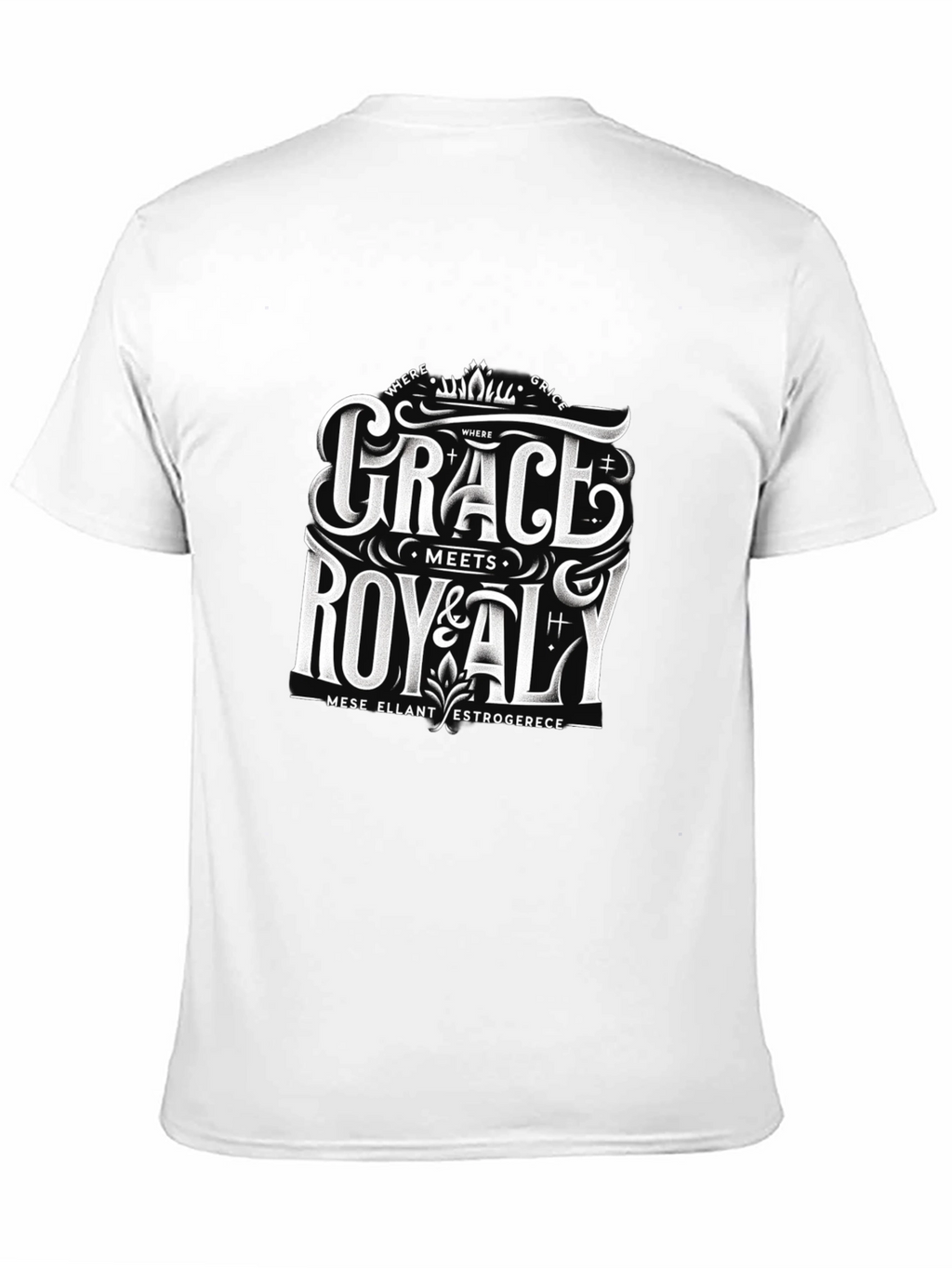 Grace Meets Royalty Black Graphic Tee