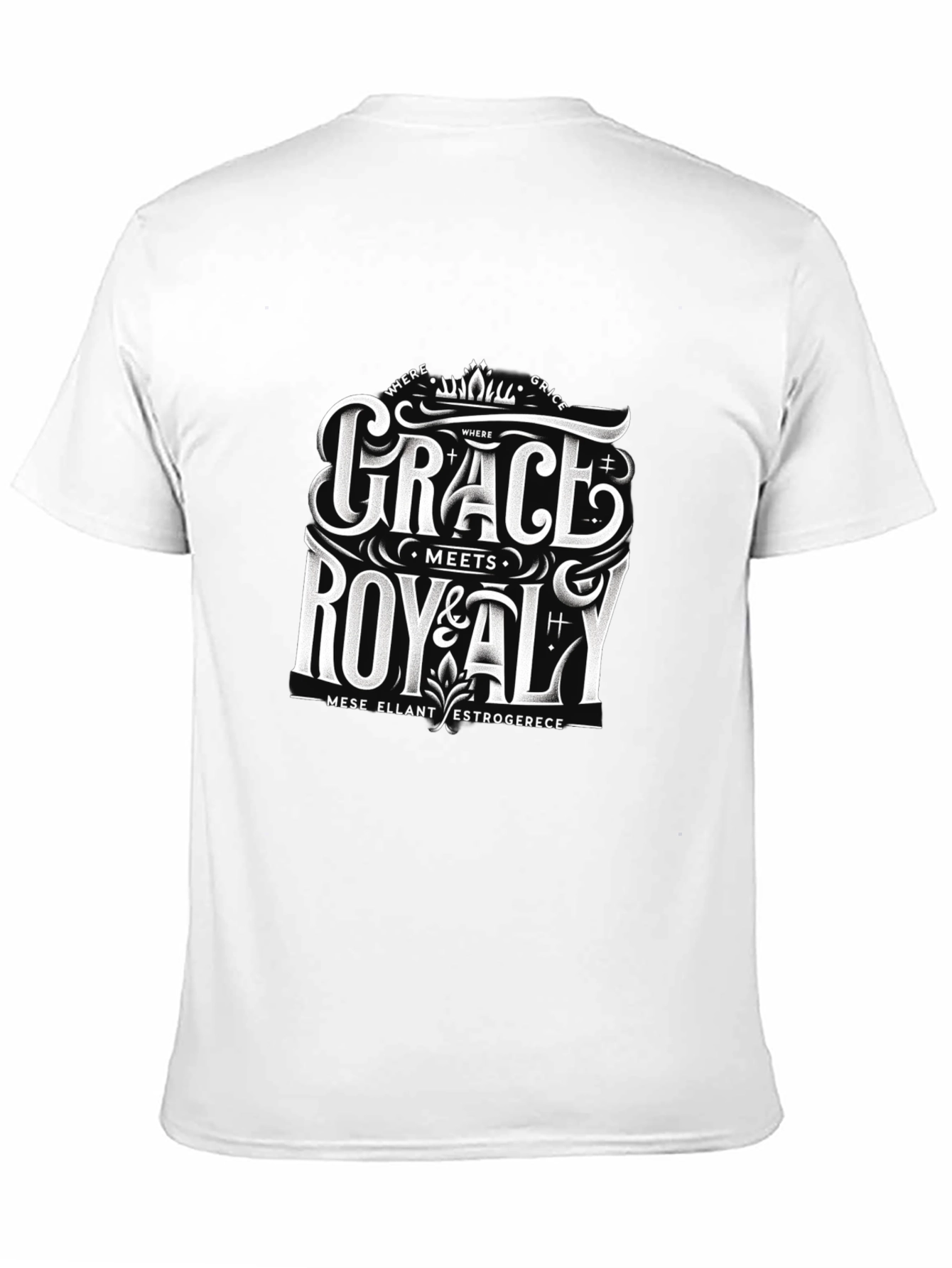 Grace Meets Royalty Black Graphic Tee