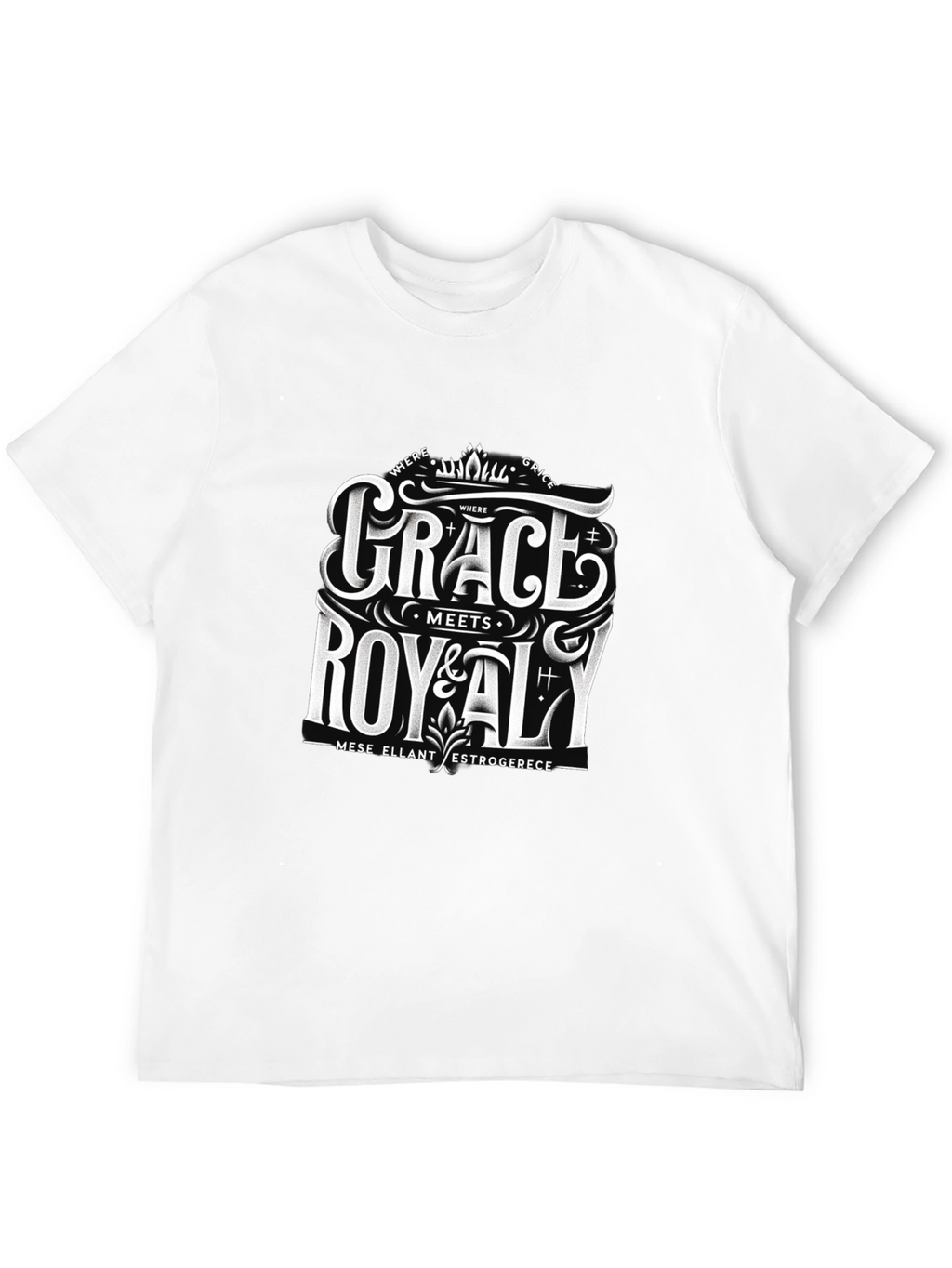 Grace Meets Royalty Black Graphic Tee