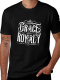 Grace Meets Royalty Black Graphic Tee