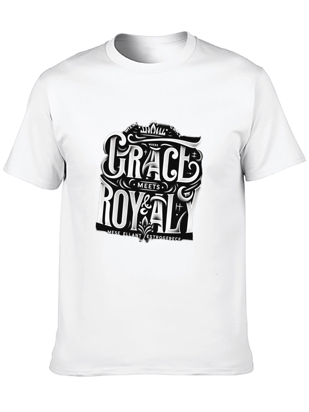 Grace Meets Royalty Black Graphic Tee
