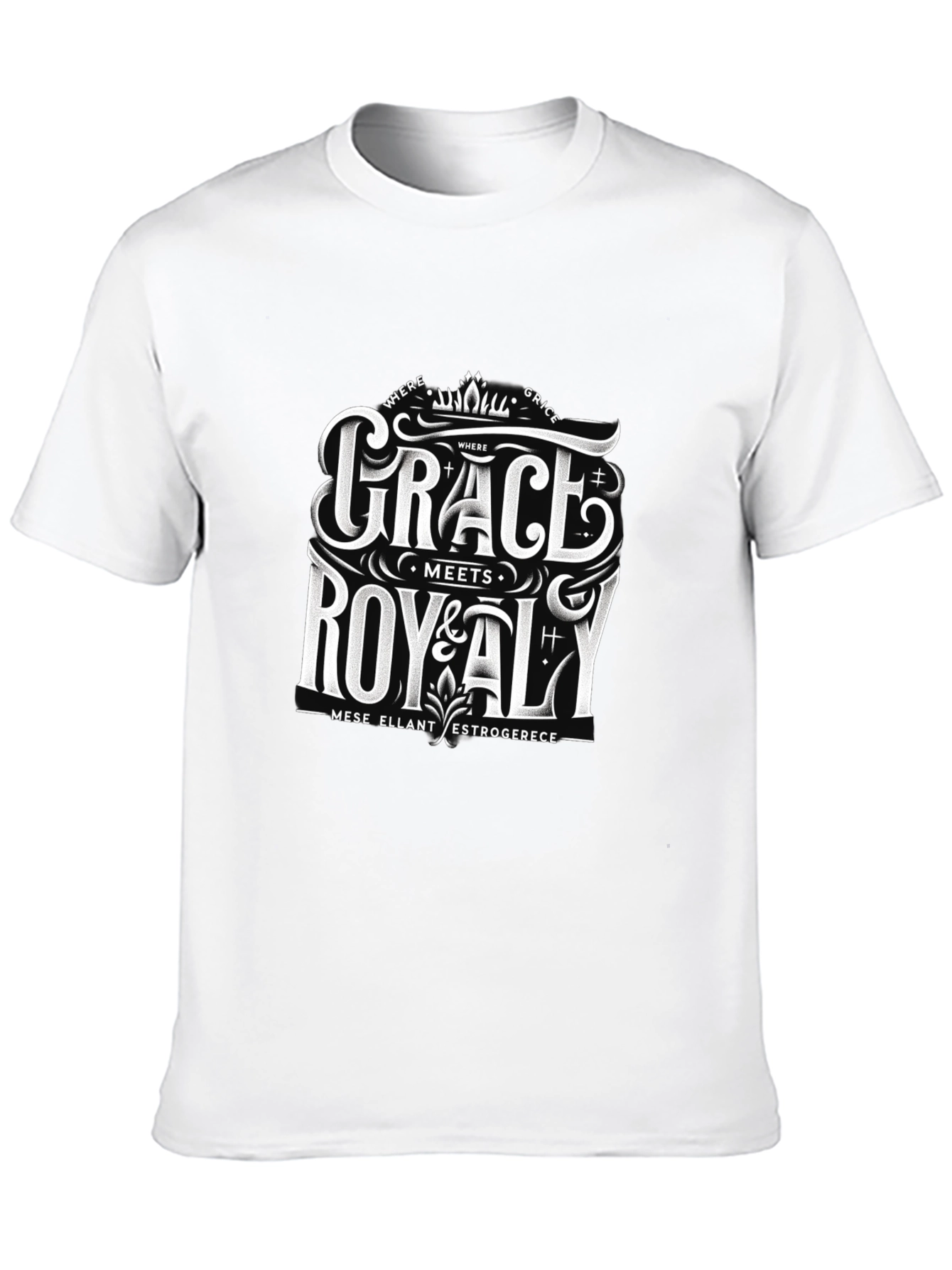 Grace Meets Royalty Black Graphic Tee