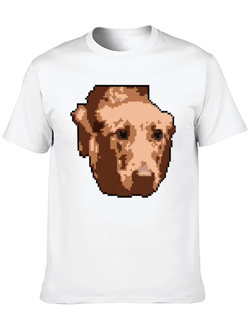 Pixelated Dog Graphic T-Shirt - Black