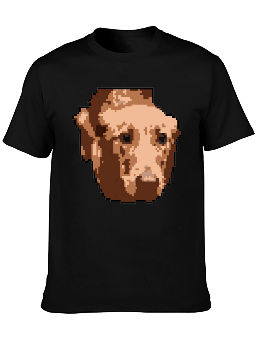 Pixelated Dog Graphic T-Shirt - Black