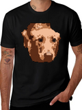 Pixelated Dog Graphic T-Shirt - Black