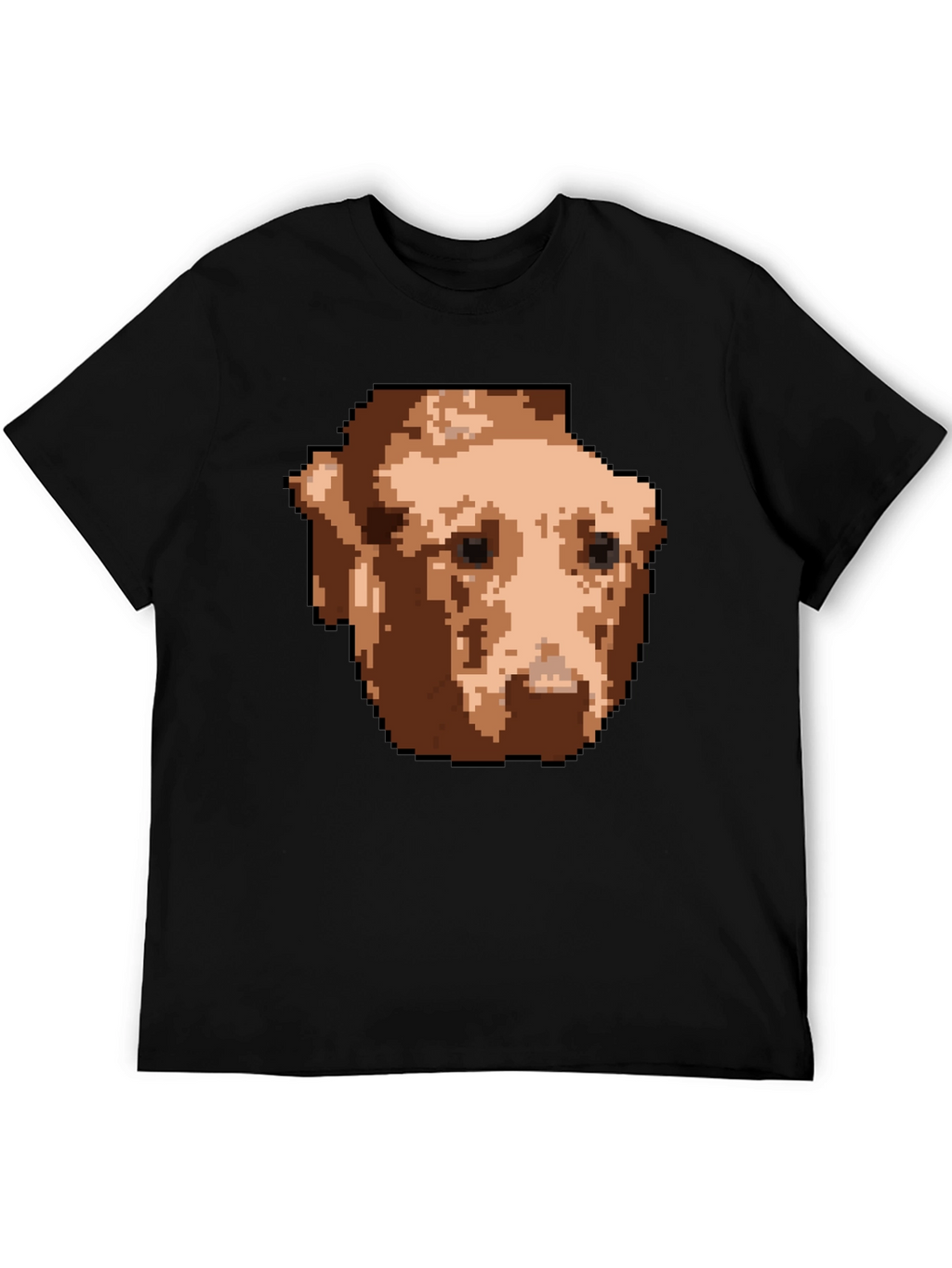 Pixelated Dog Graphic T-Shirt - Black
