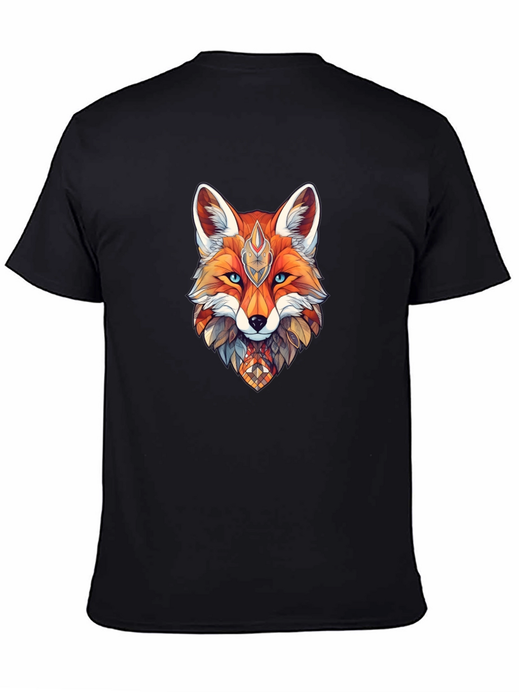 Geometric Fox Graphic Print T-Shirt