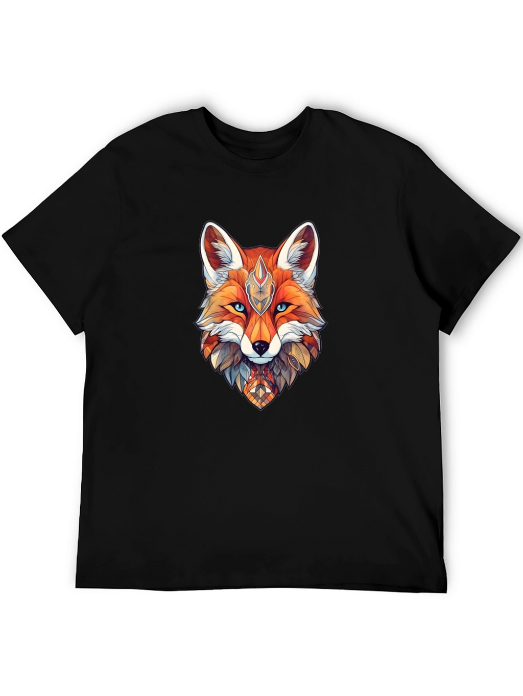 Geometric Fox Graphic Print T-Shirt