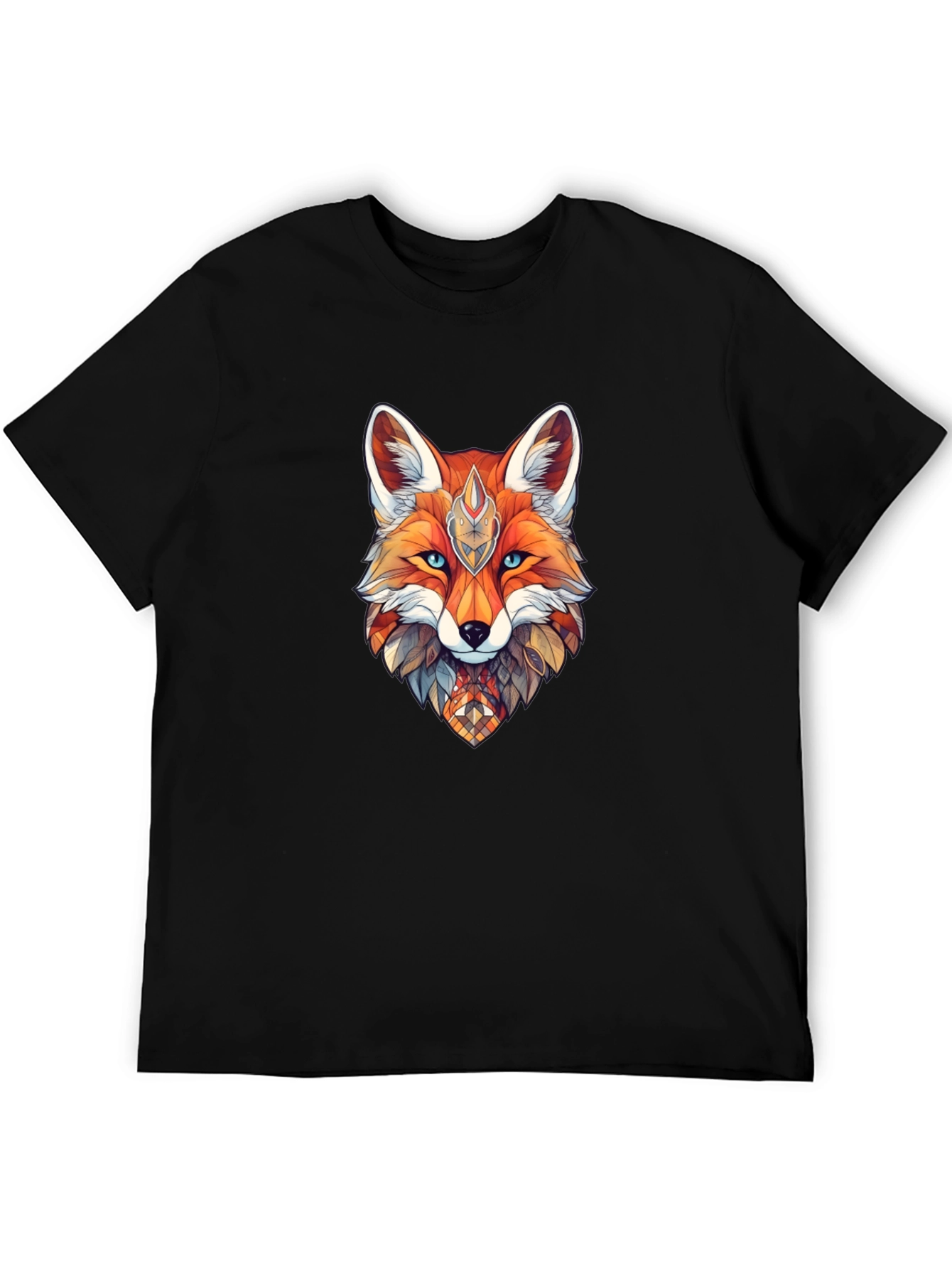 Geometric Fox Graphic Print T-Shirt