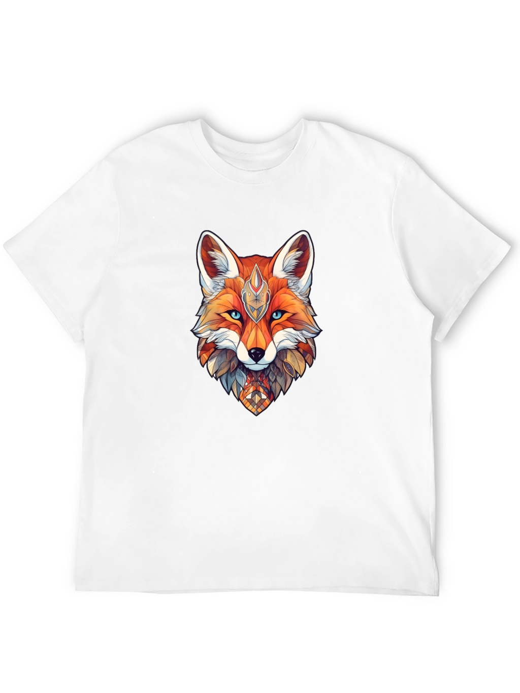 Geometric Fox Graphic Print T-Shirt