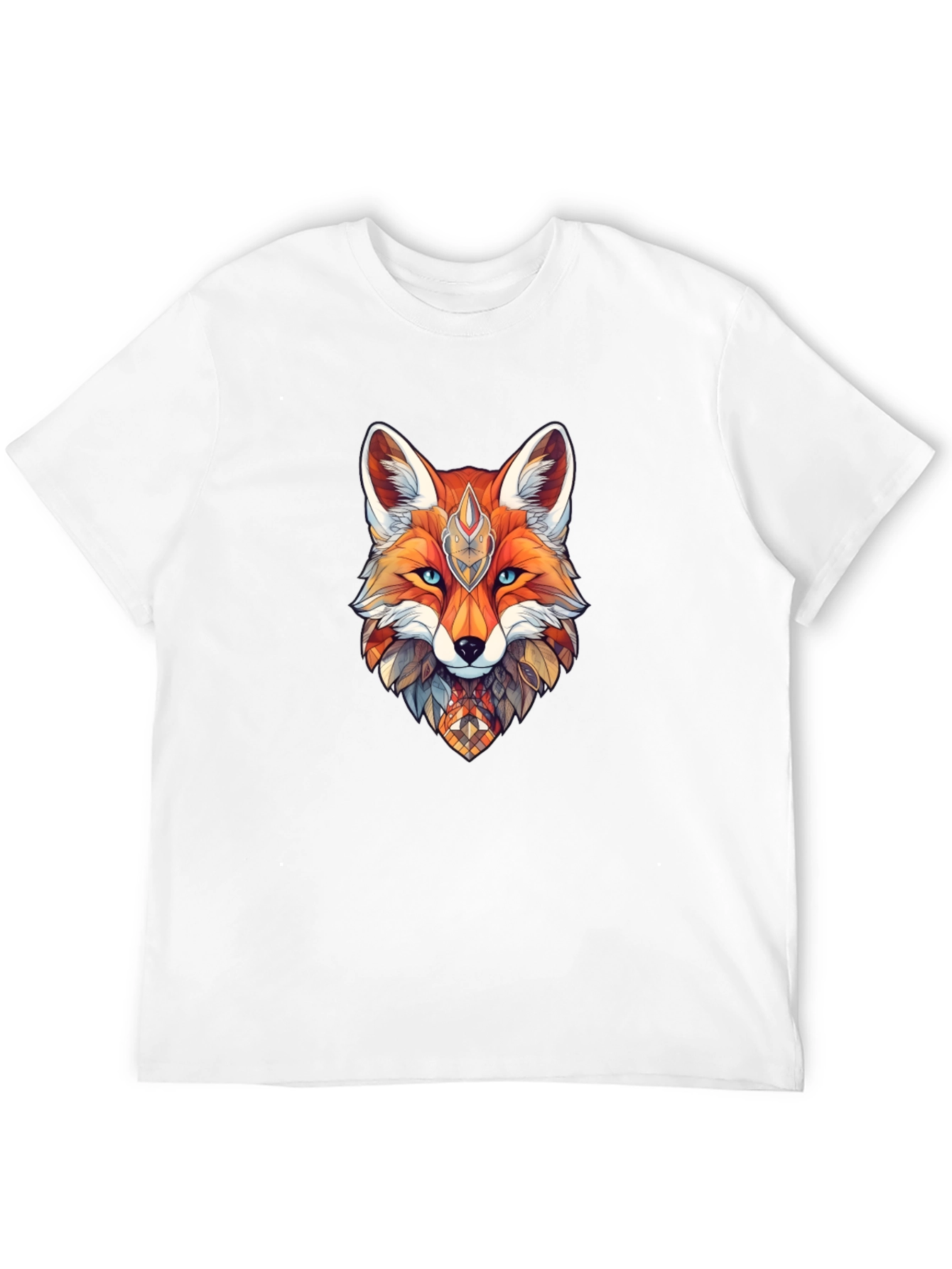Geometric Fox Graphic Print T-Shirt