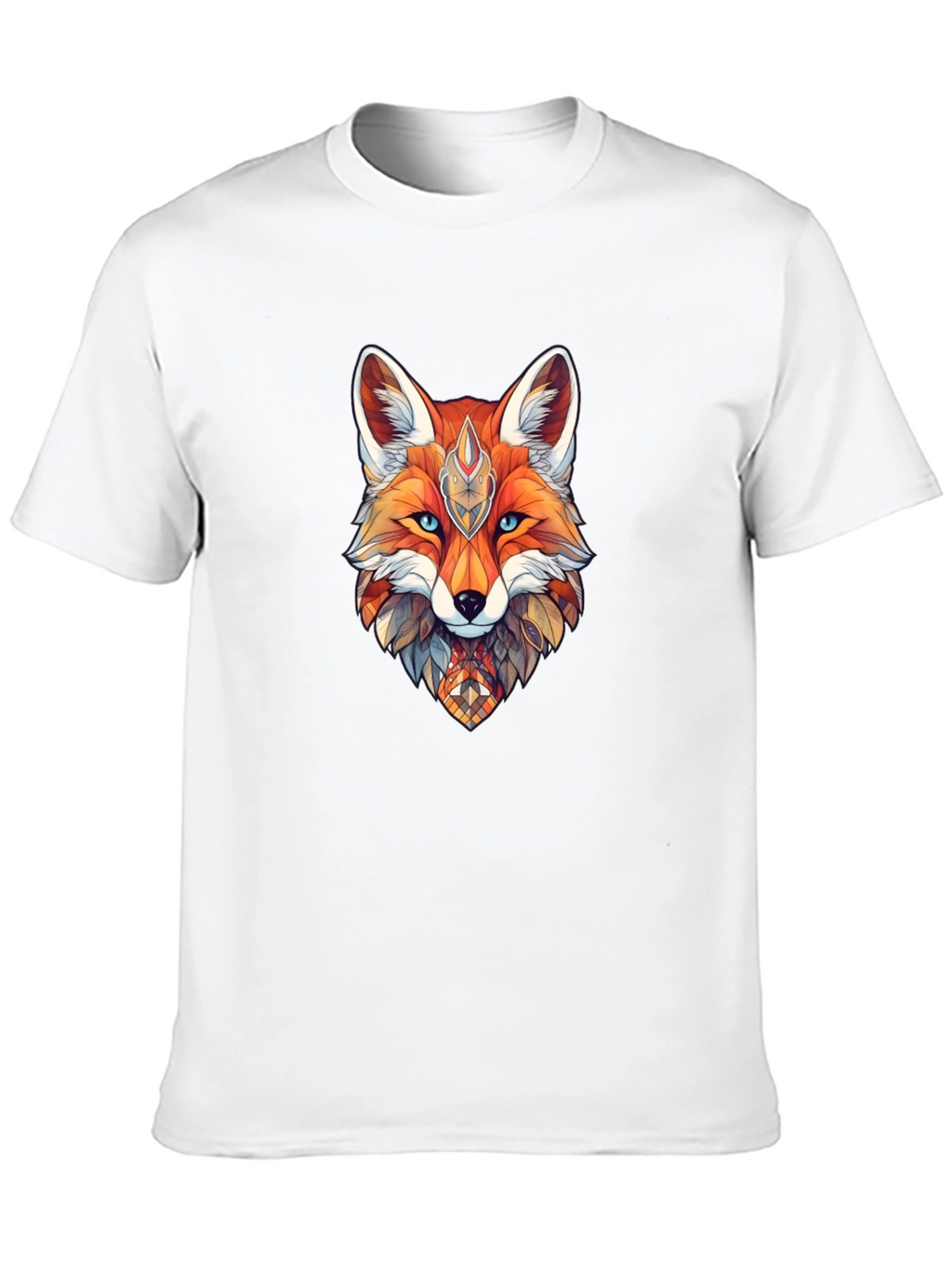 Geometric Fox Graphic Print T-Shirt