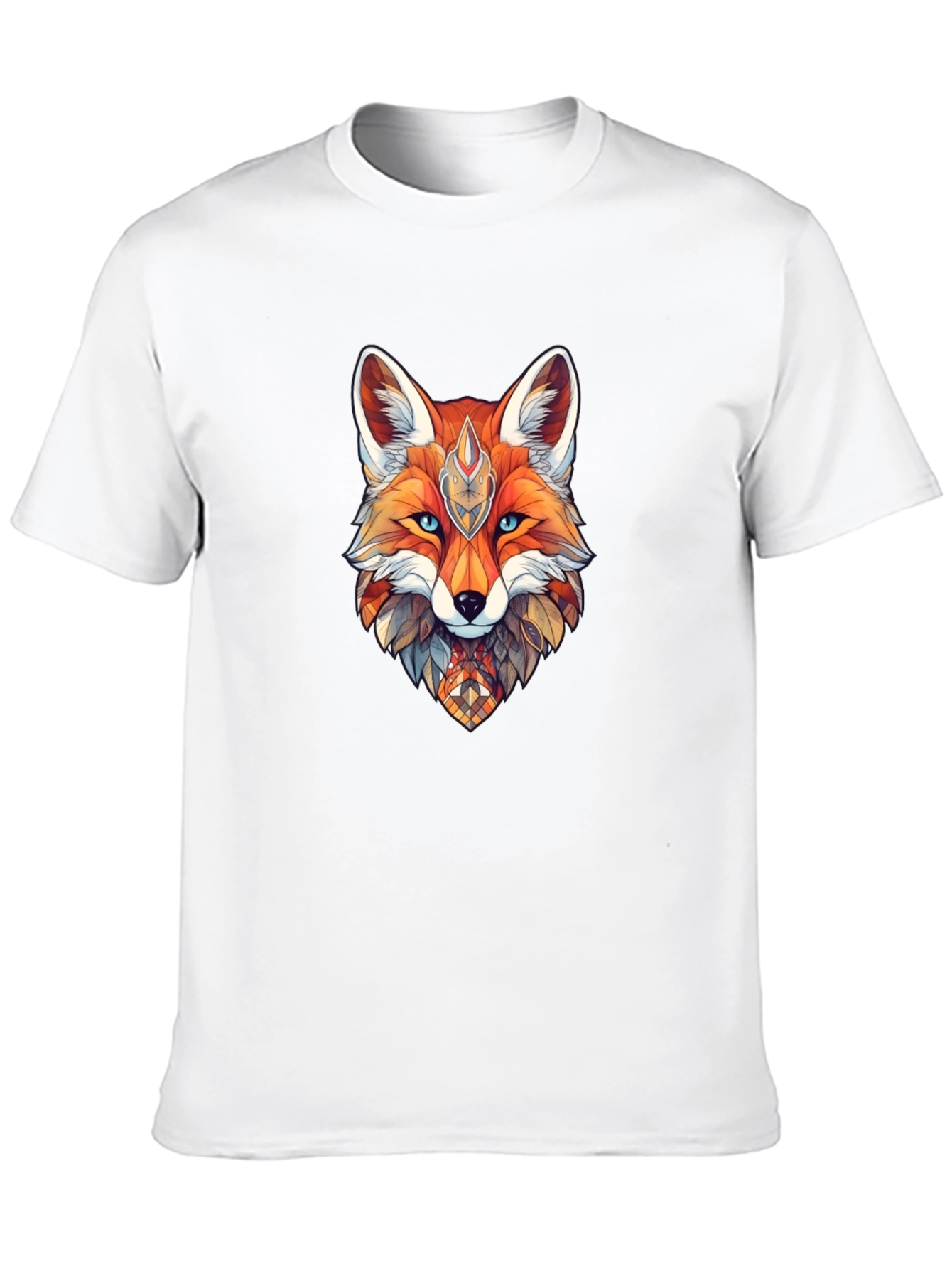 Geometric Fox Graphic Print T-Shirt