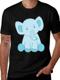 Cute Elephant Graphic Tee - Soft Cotton Blend