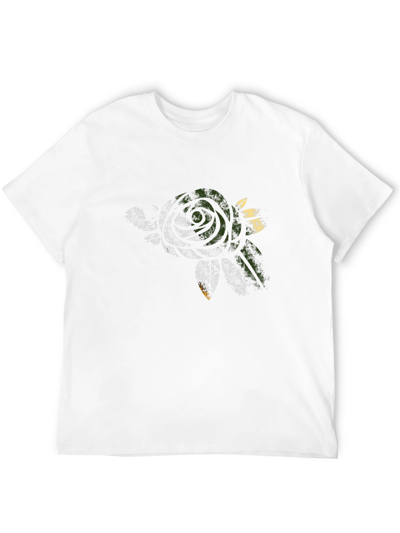 Mens Black Rose Graphic T-Shirt