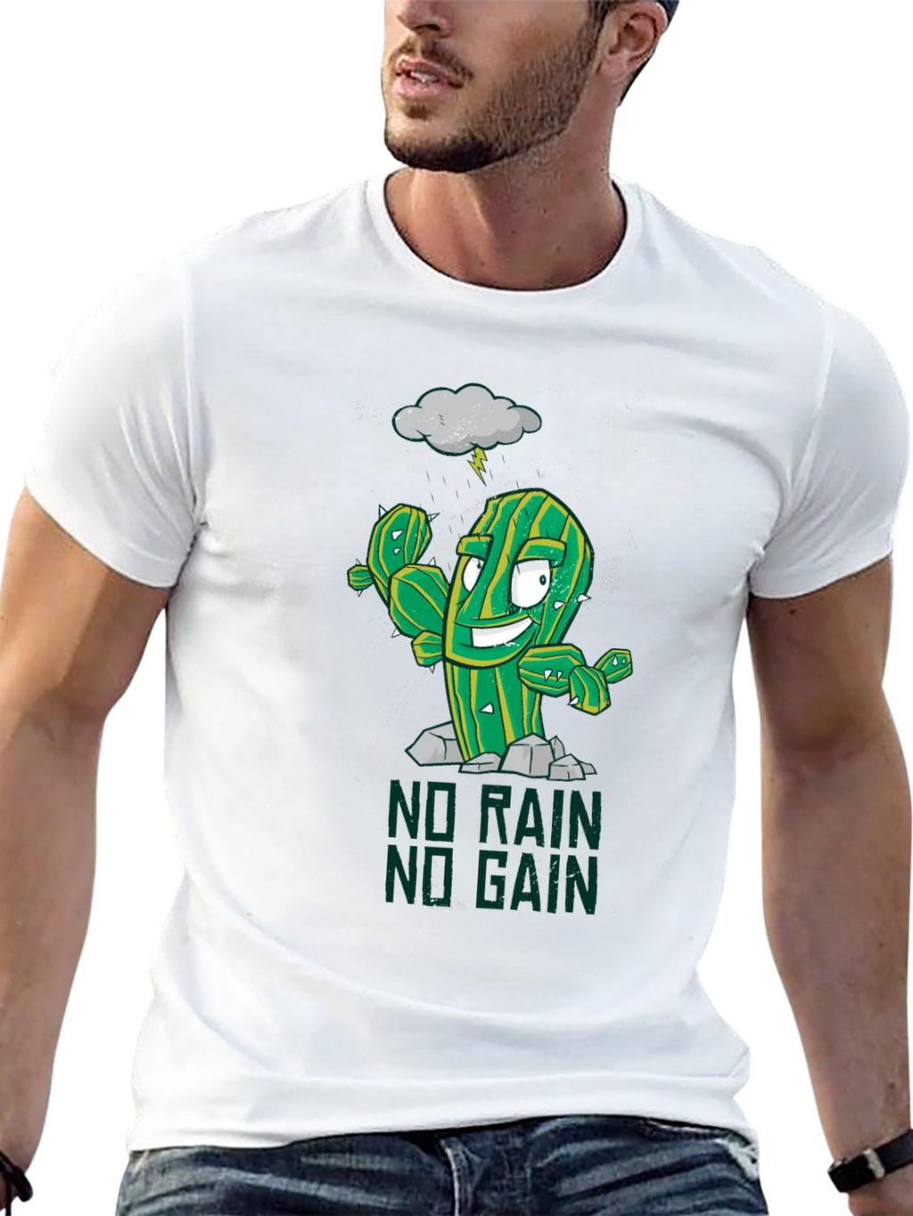 No Rain No Gain Graphic Tee - Gym Motivation