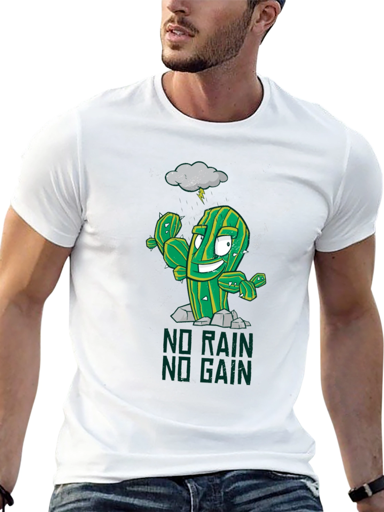 No Rain No Gain Graphic Tee - Gym Motivation