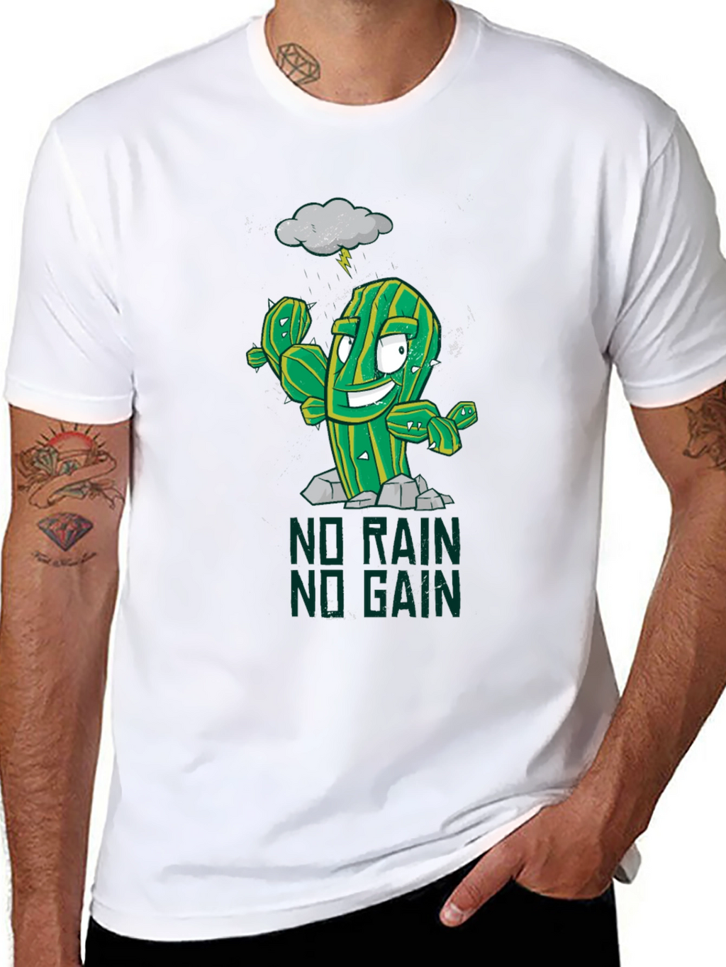 No Rain No Gain Graphic Tee - Gym Motivation