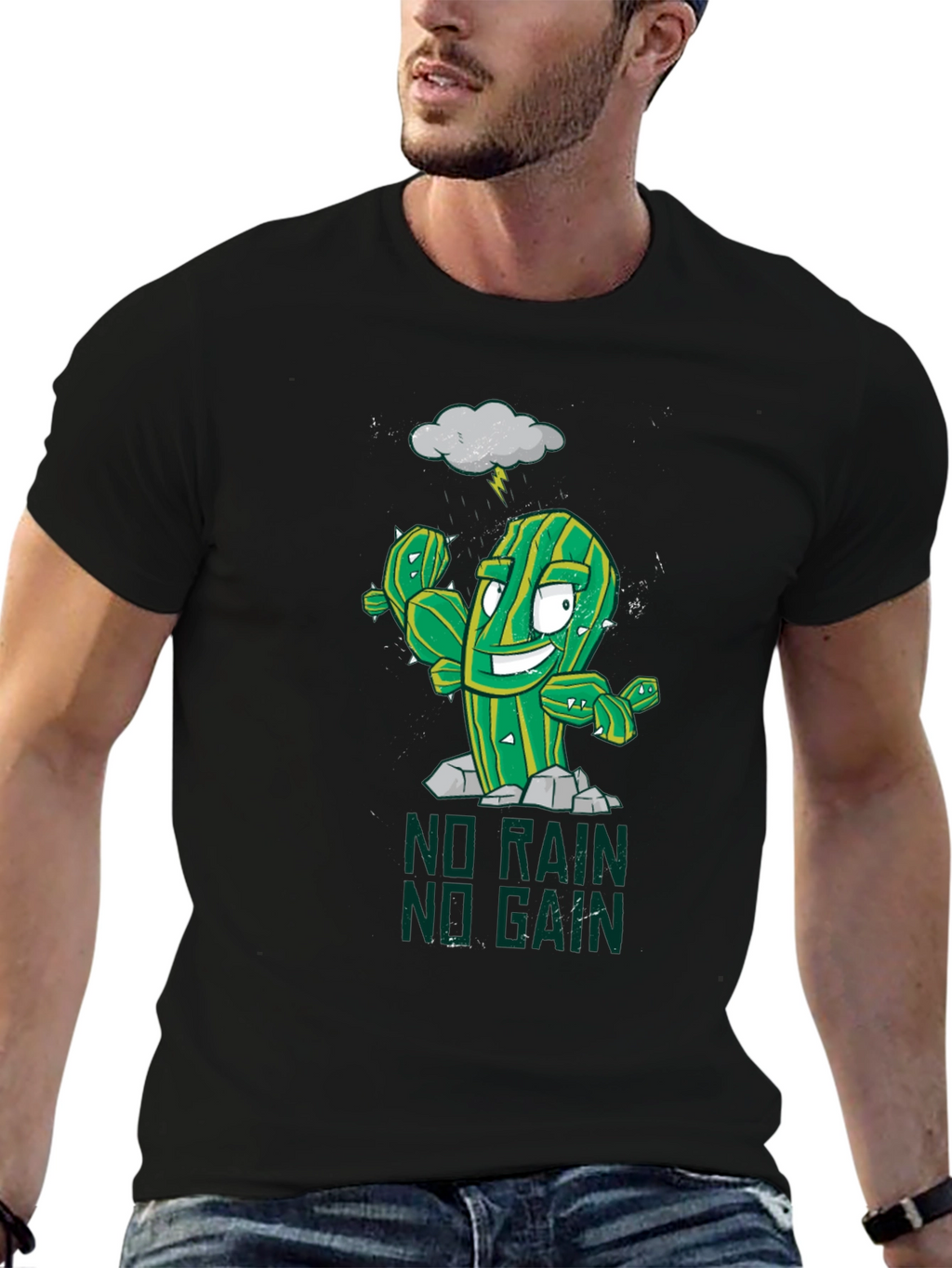 No Rain No Gain Graphic Tee - Gym Motivation