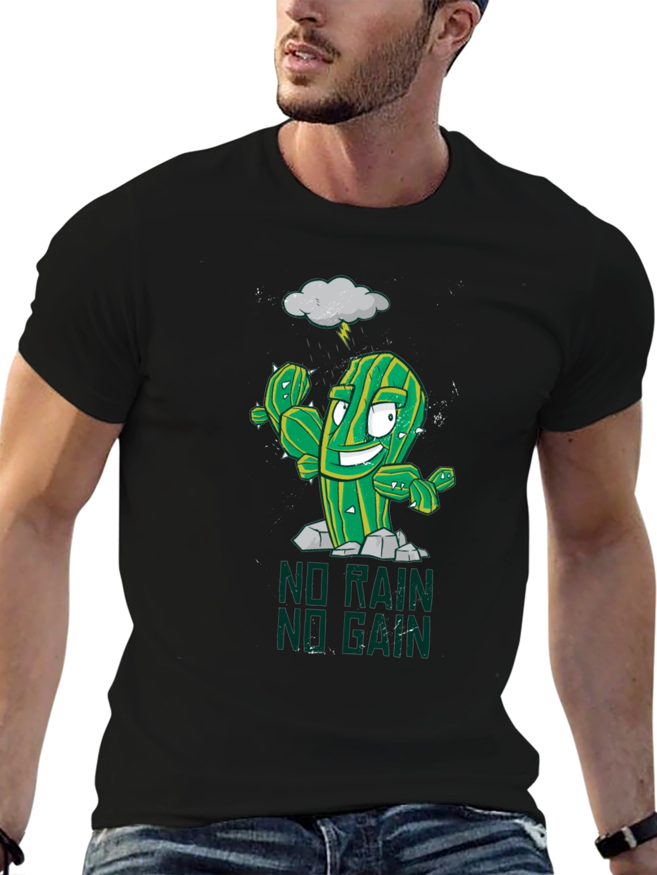 No Rain No Gain Graphic Tee - Gym Motivation