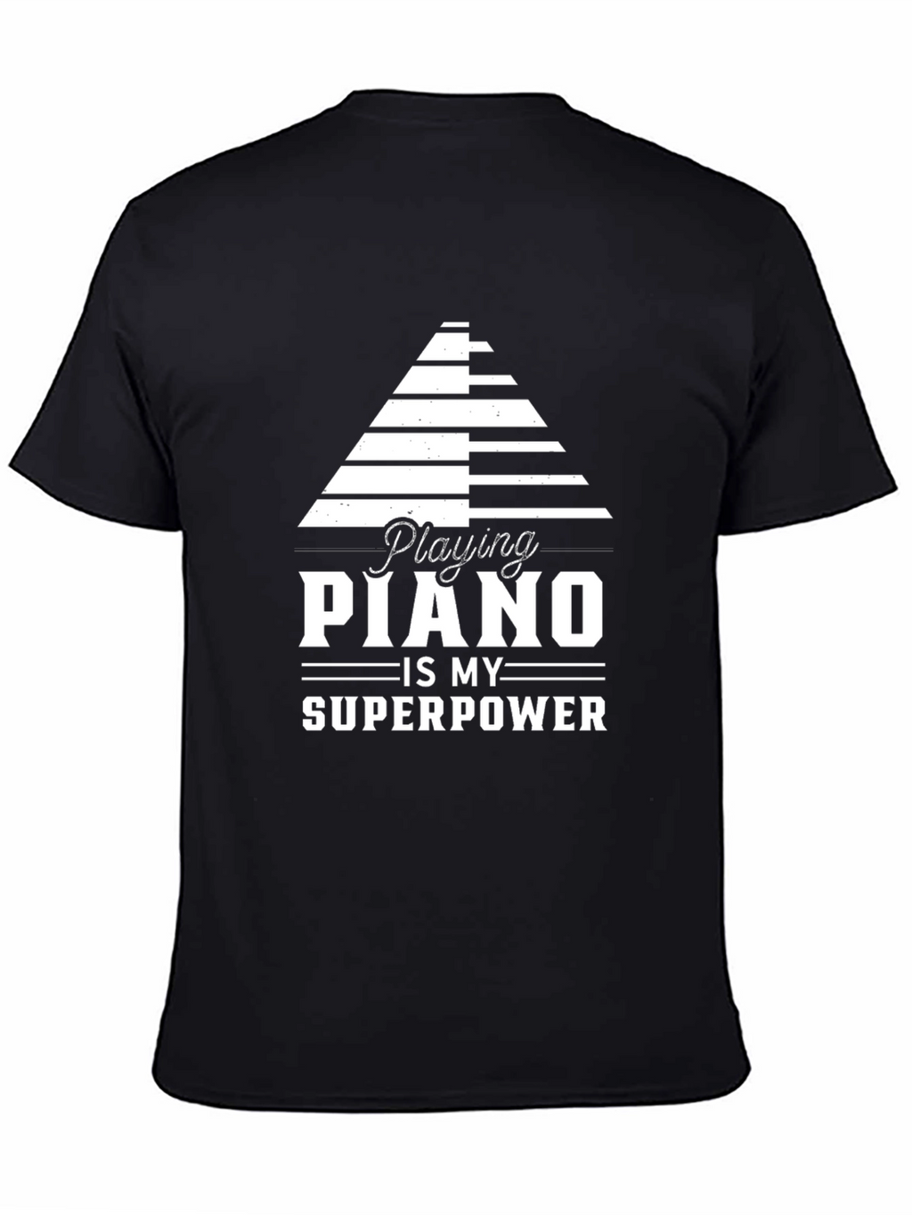 Piano Superpower Black Graphic Tee
