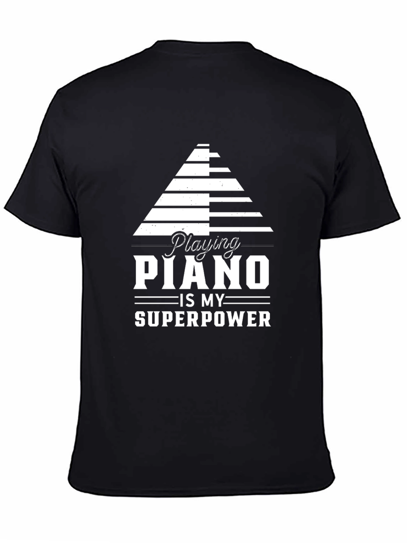 Piano Superpower Black Graphic Tee