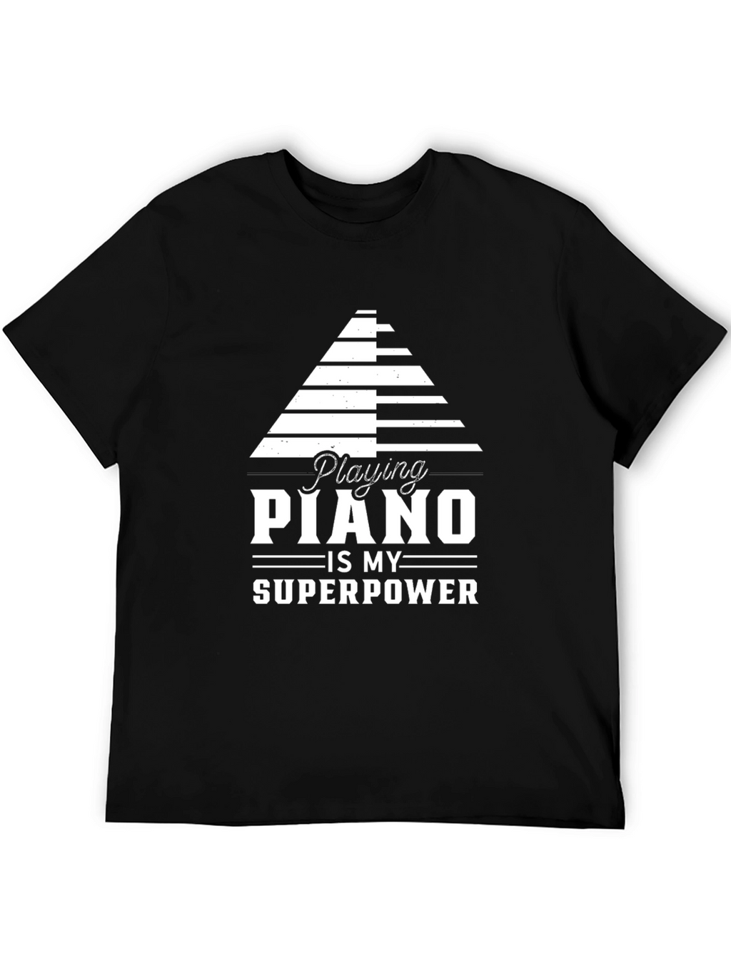 Piano Superpower Black Graphic Tee