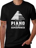 Piano Superpower Black Graphic Tee