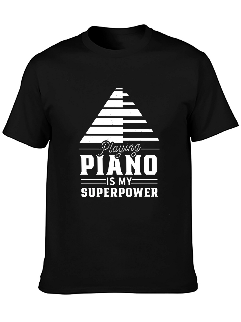 Piano Superpower Black Graphic Tee
