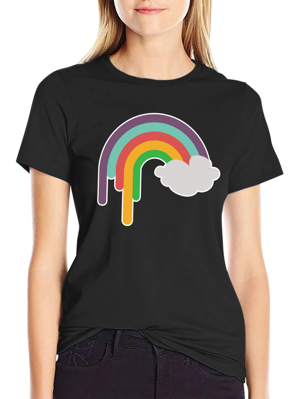 Rainbow Cloud Graphic Tee - Trendy Unisex T-Shirt