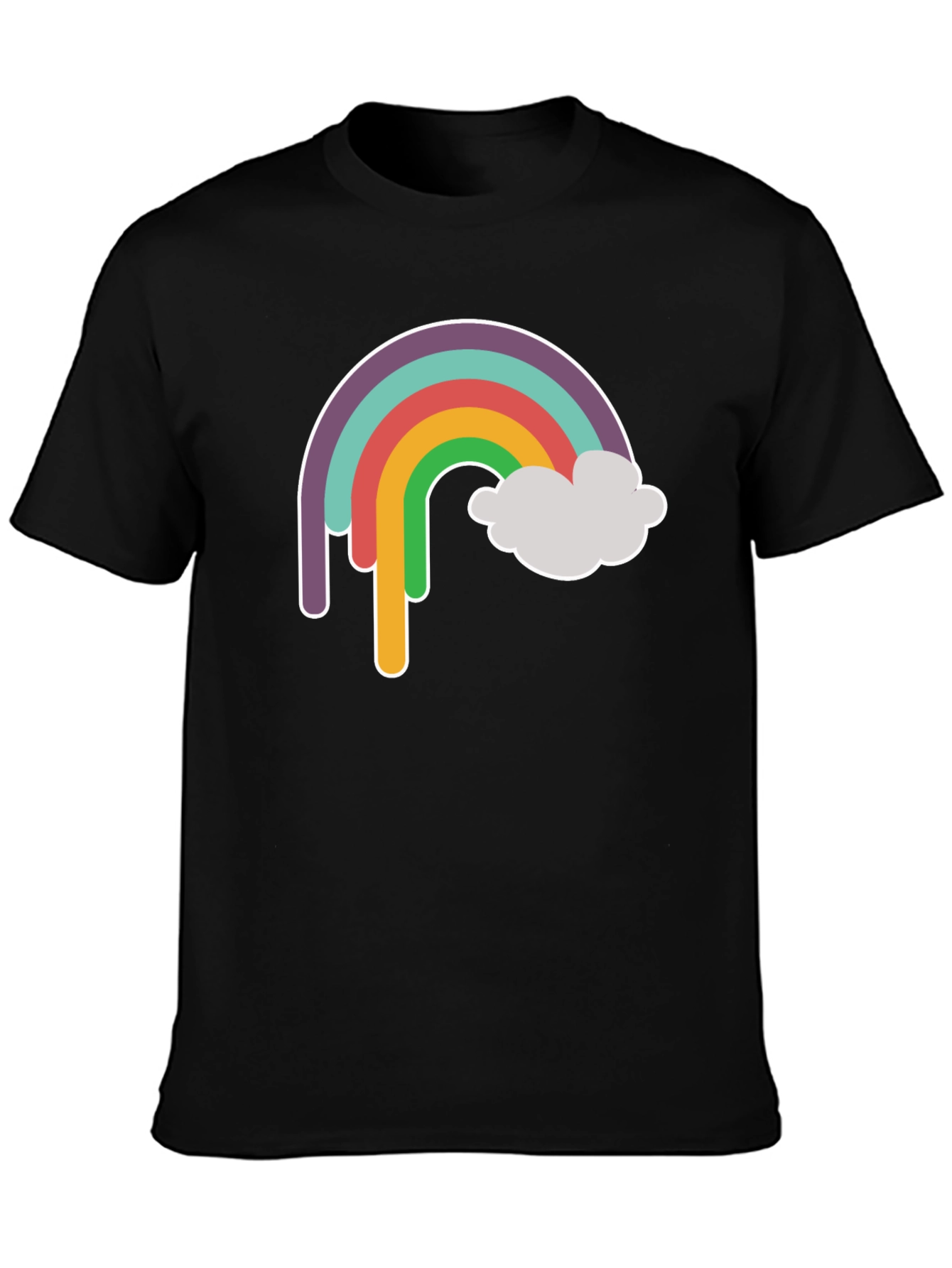 Rainbow Cloud Graphic Tee - Trendy Unisex T-Shirt