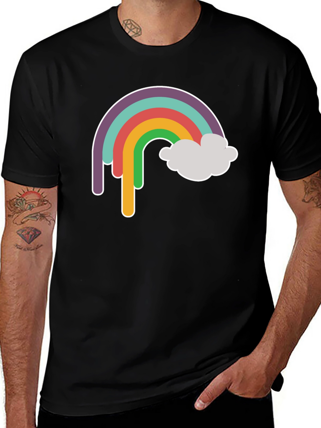 Rainbow Cloud Graphic Tee - Trendy Unisex T-Shirt