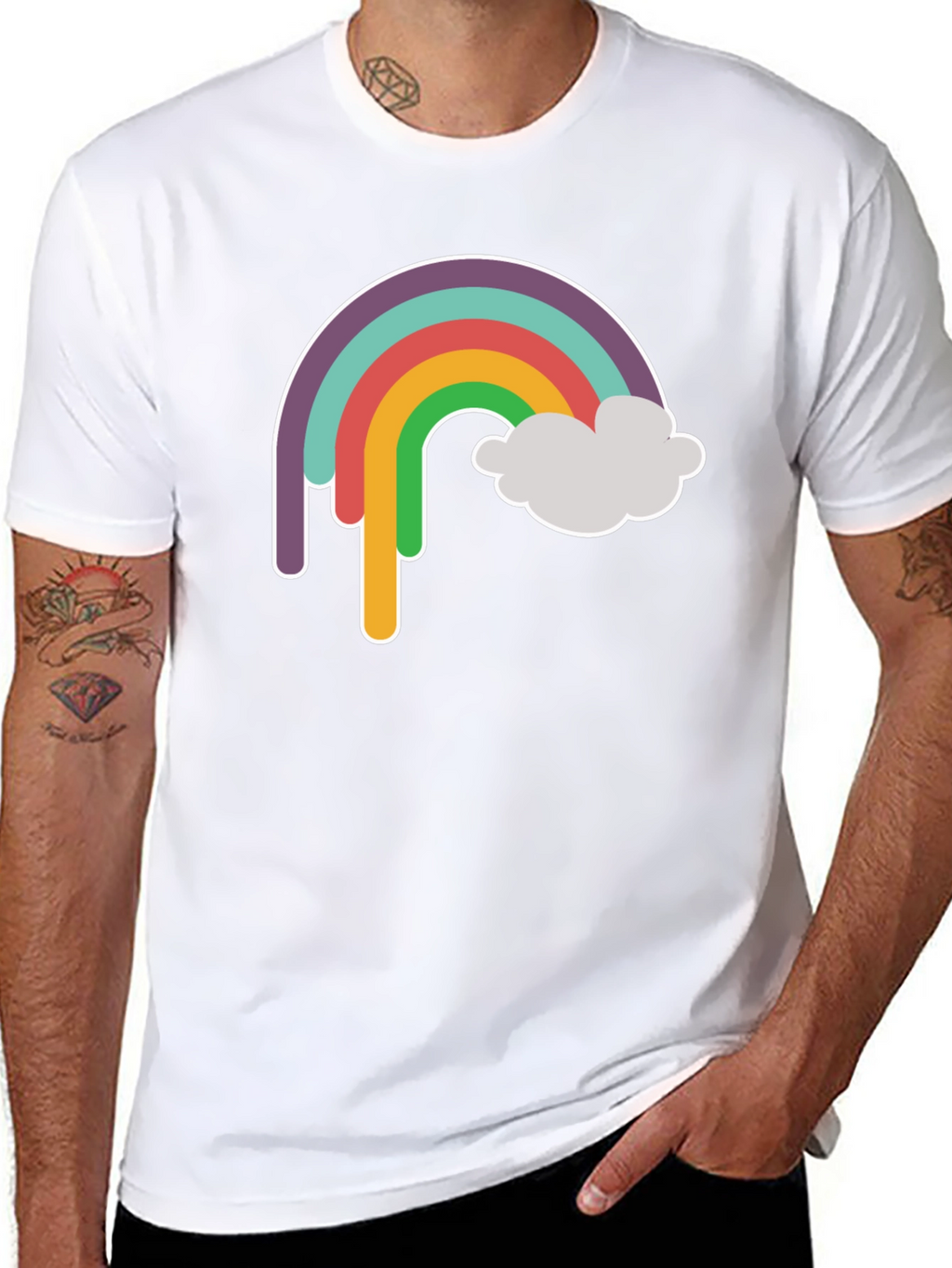 Rainbow Cloud Graphic Tee - Trendy Unisex T-Shirt