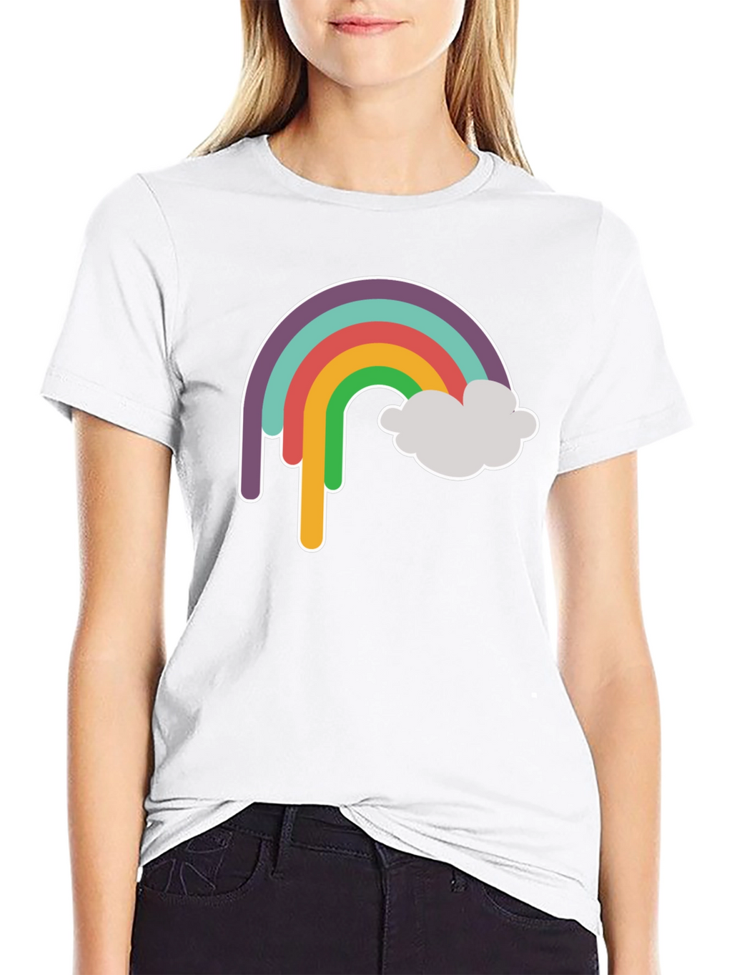 Rainbow Cloud Graphic Tee - Trendy Unisex T-Shirt