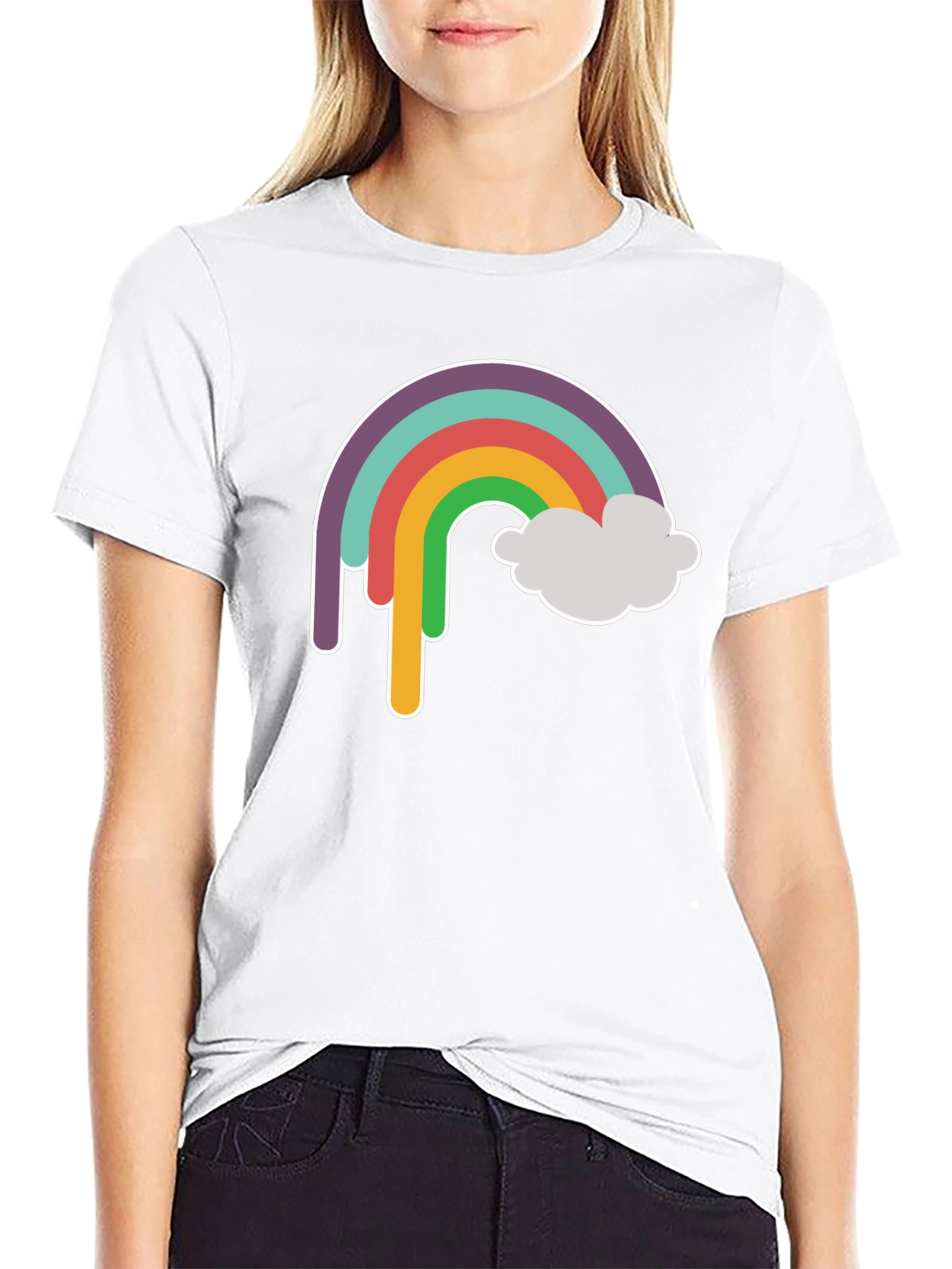 Rainbow Cloud Graphic Tee - Trendy Unisex T-Shirt