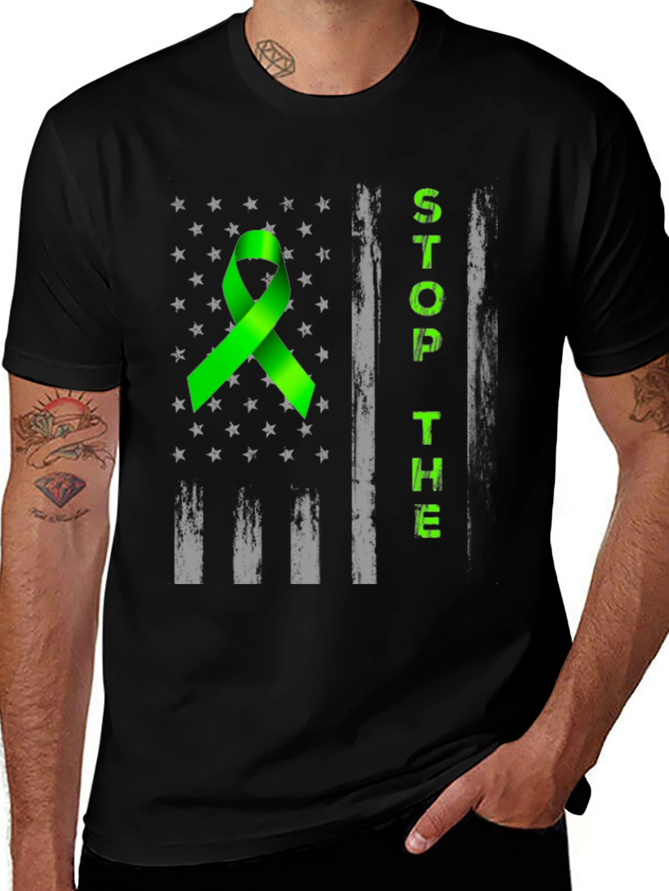 Stop the Hate Awareness Ribbon Graphic Tee