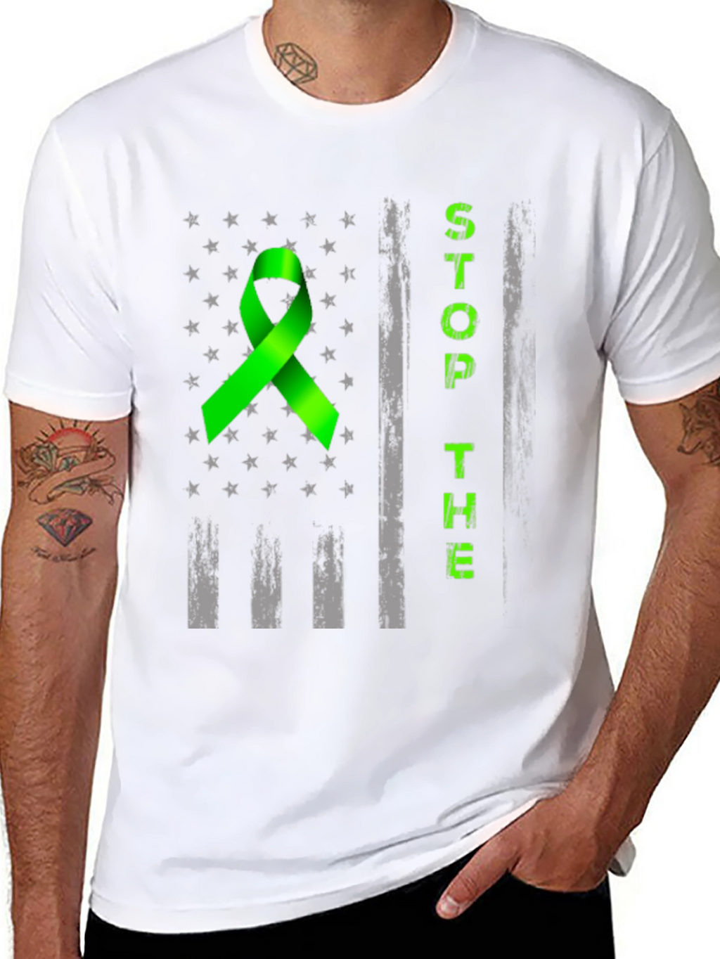 Stop the Hate Awareness Ribbon Graphic Tee