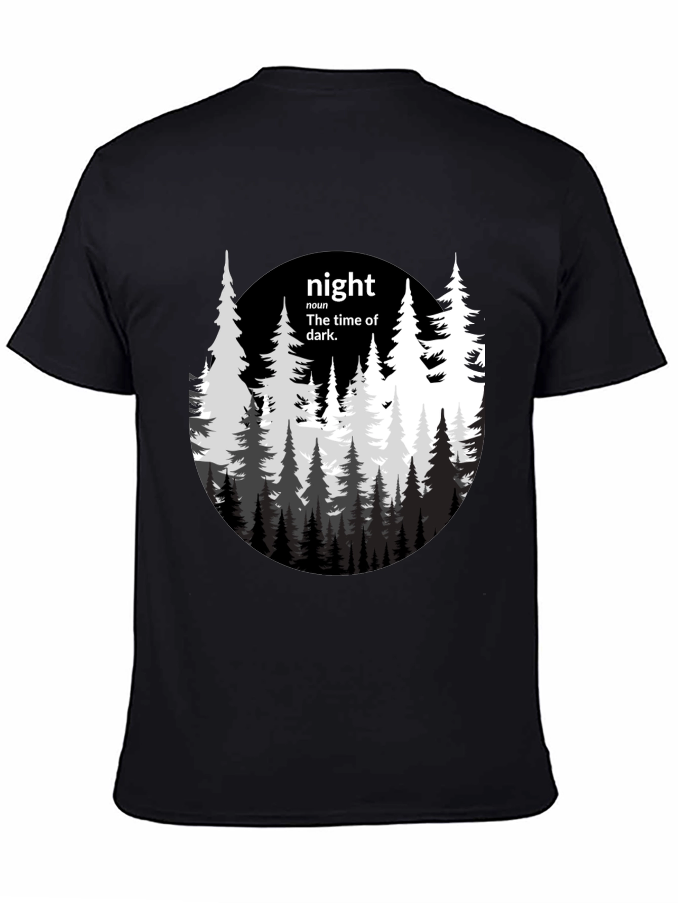 Night Forest Graphic Tee - Unisex Black T-Shirt