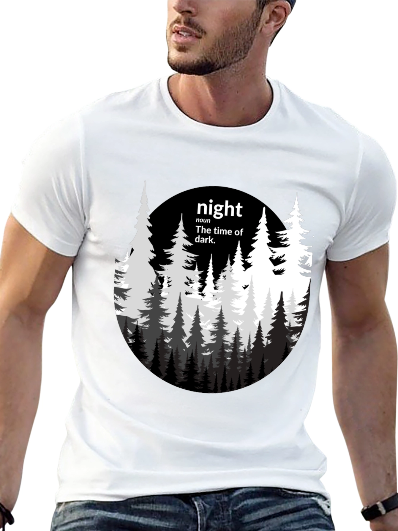 Night Forest Graphic Tee - Unisex Black T-Shirt