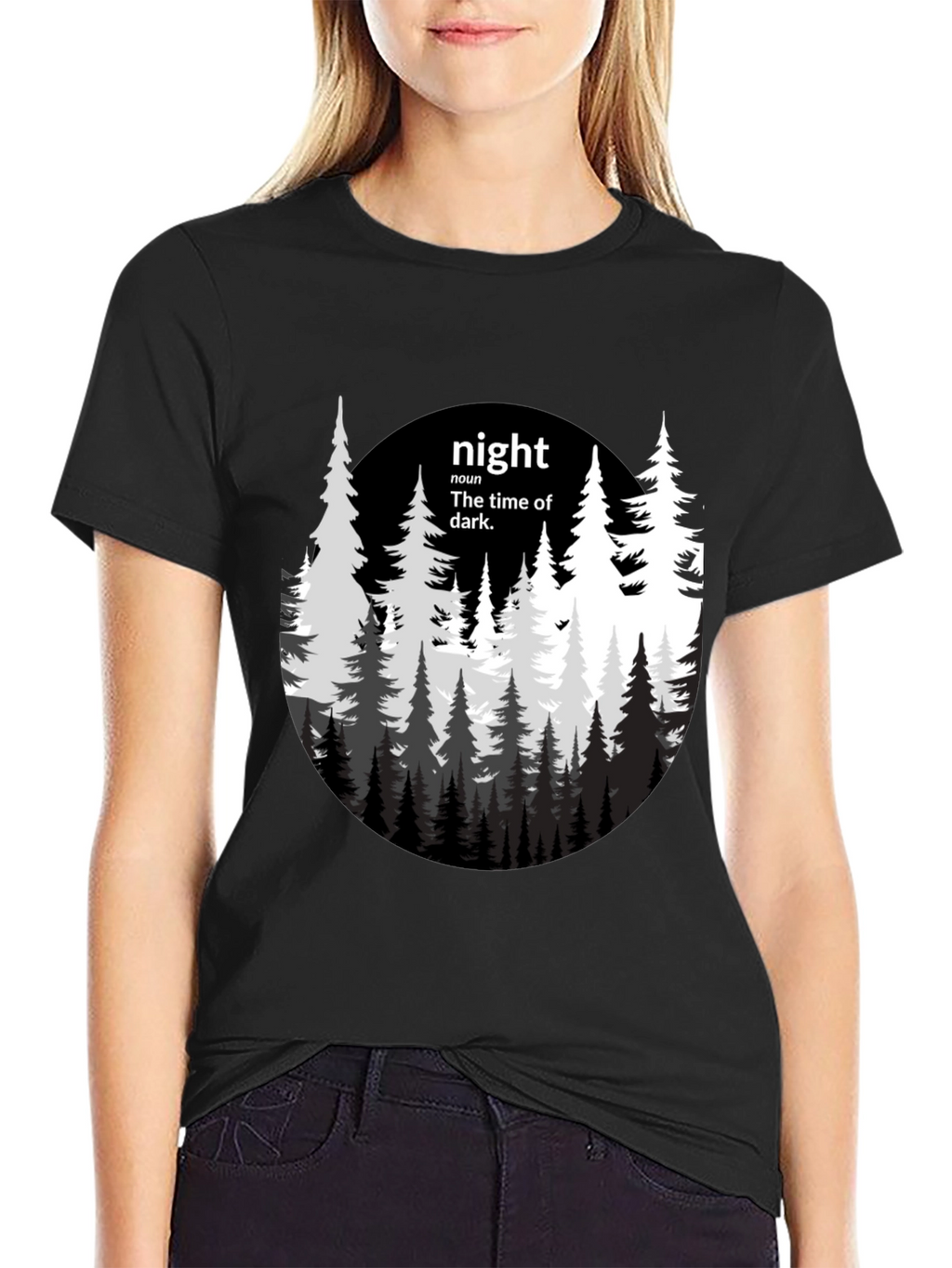 Night Forest Graphic Tee - Unisex Black T-Shirt