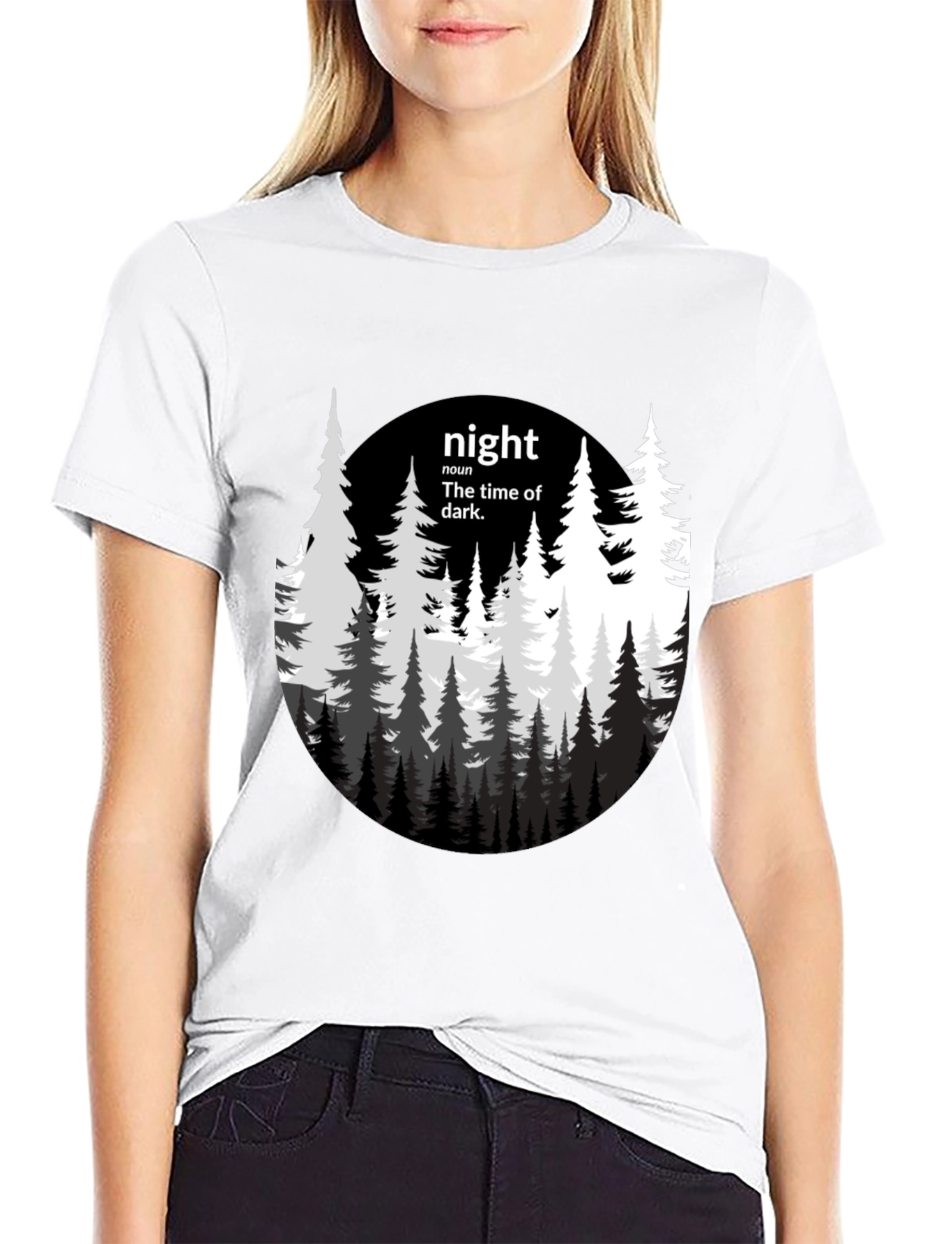 Night Forest Graphic Tee - Unisex Black T-Shirt