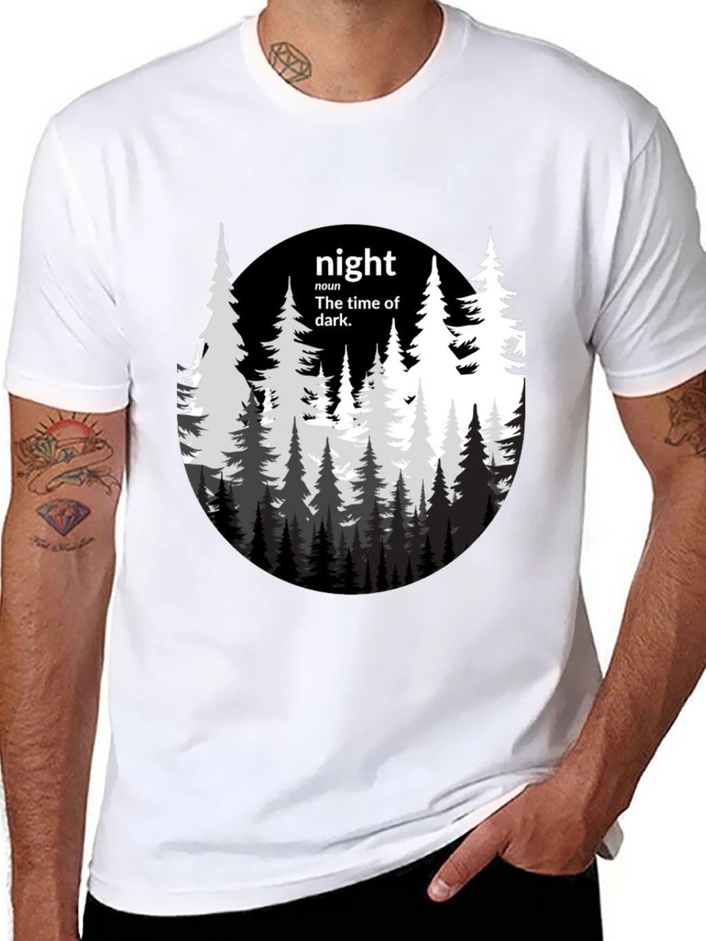 Night Forest Graphic Tee - Unisex Black T-Shirt