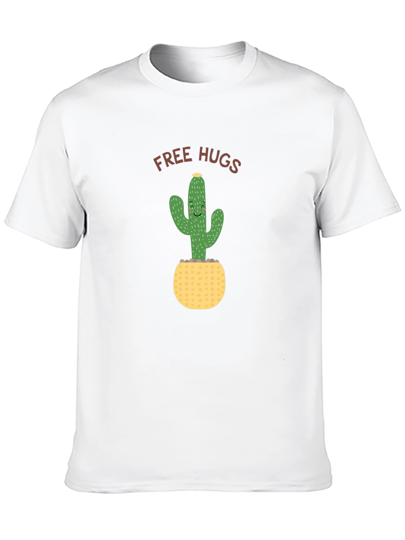 Free Hugs Cactus Black T-Shirt