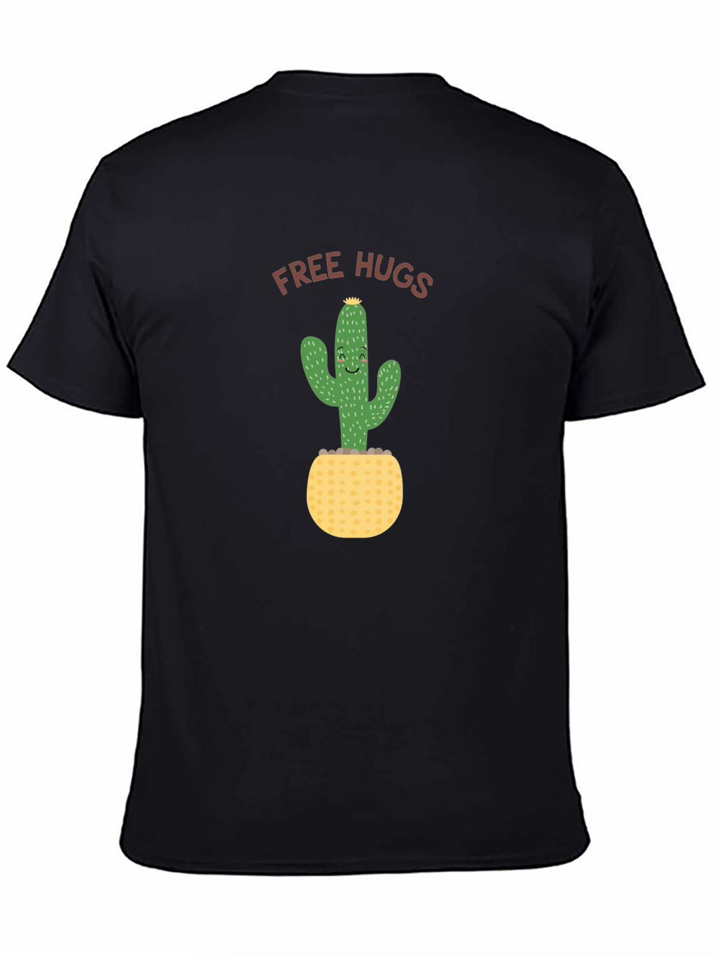 Free Hugs Cactus Black T-Shirt