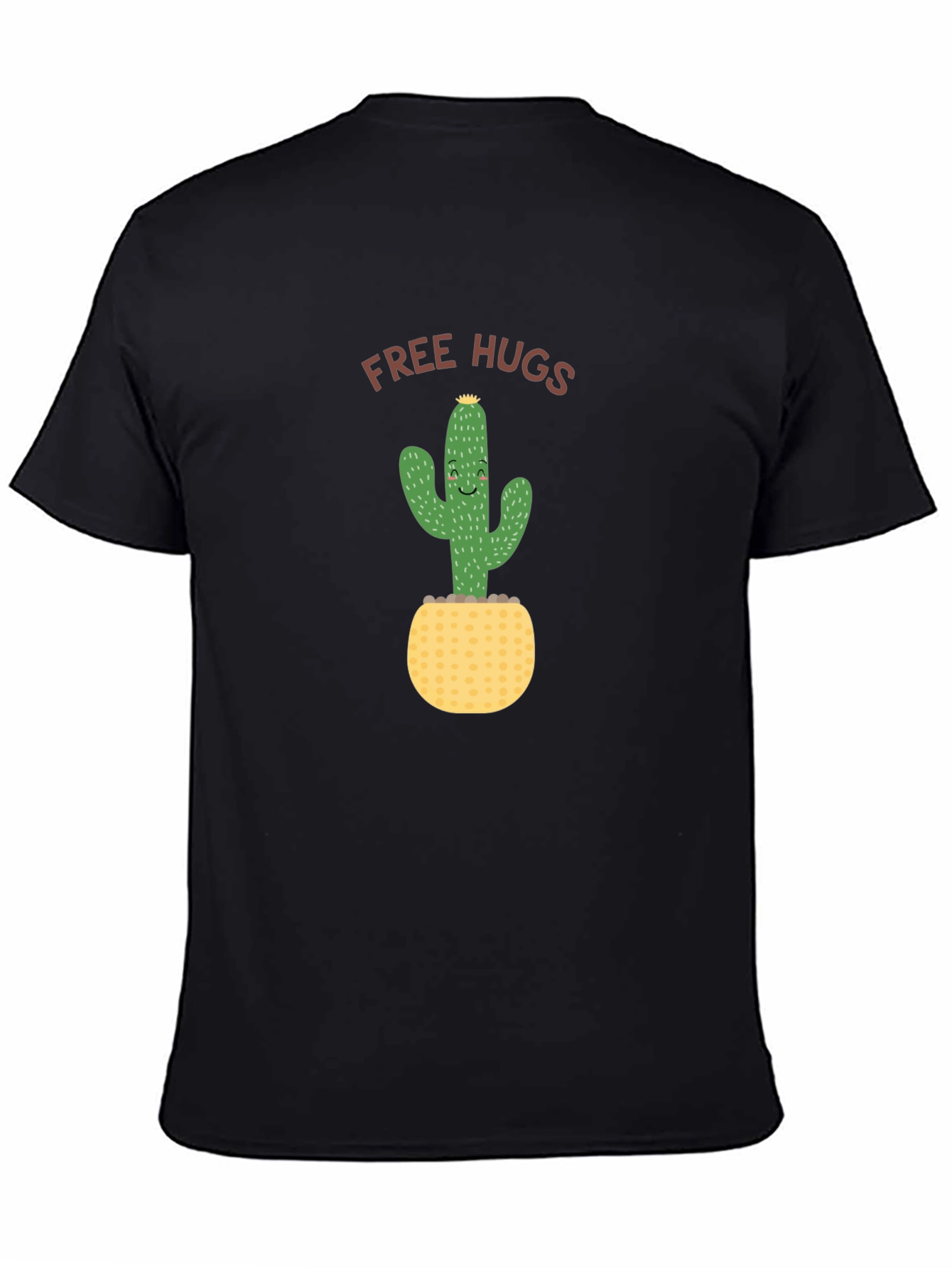 Free Hugs Cactus Black T-Shirt