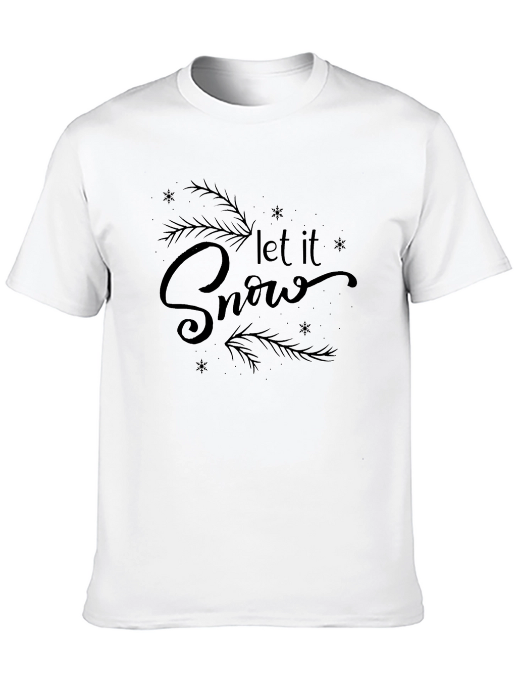 Let it Snow Black Graphic Tee Shirt